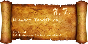 Nyemecz Teodóra névjegykártya